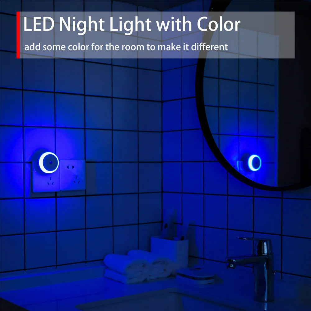 LED Night Light Plug in Dusk to Dawn Smart Sensor Auto Dim into Wall Night Lamp for Bathroom Hallway Kitchen Stairway Bedroom